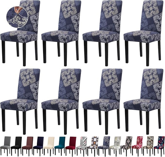 Chair Covers, Stretch Kitchen Chair Covers/Dining Chair Covers for Dining Room 8 Pack, Removable Washable Dining Chair Slipcovers for Home, Hotel, Banquet