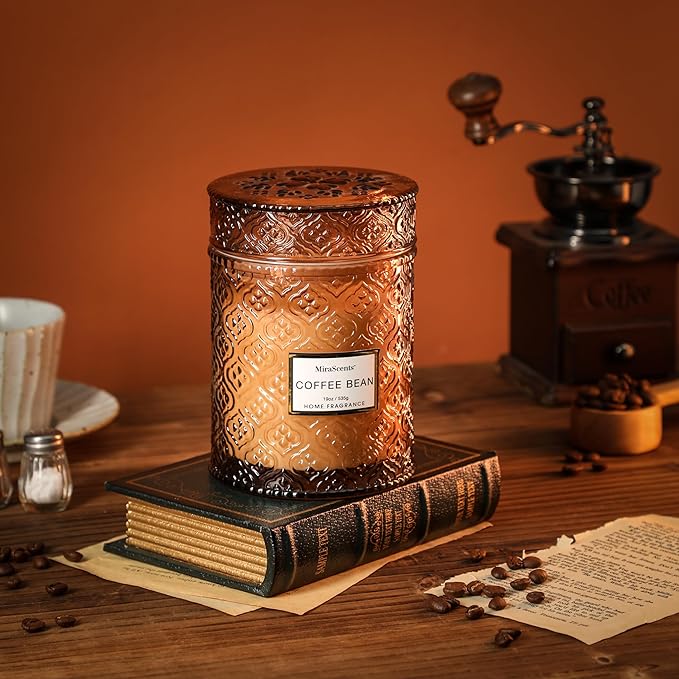 Coffee Scented Candles, Christmas Winter Candle Gifts for Women Large Natural Soy Candle, 88 Hours Burning Time, Decorative Candles in Glass, 19oz