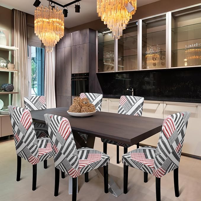 Chair Covers, Stretch Kitchen Chair Covers/Dining Chair Covers for Dining Room 8 Pack, Removable Washable Dining Chair Slipcovers for Home, Hotel, Banquet