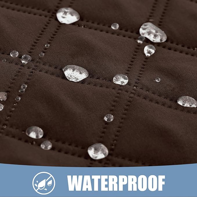Smiry Waterproof Dog Bed Cover Pet Blanket, Soft Washable Dog Blanket for Furniture Bed Couch Sofa Reversible, Checkered (82"x82", Chocolate/Dark Grey)
