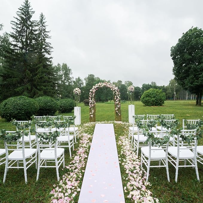 Tatuo Carpet Runner 2.46 x 30 ft Runway Rug 55 GSM Thickness with Carpet Tape for Prom Graduation Wedding Outdoor Indoor Hallway Movie Party Decoration Rug(2.46 x 30 Feet,Glitter White)