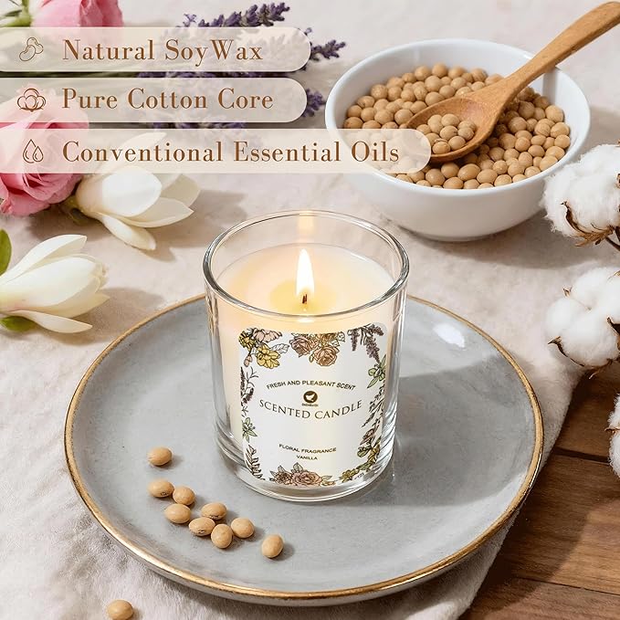 Scented Candles Set 4pcs-Candles Clearance Rose, Lavender, Vanilla, Jasmine Fragrance, Suitable for Women, Birthday, Bath Yoga, Wedding
