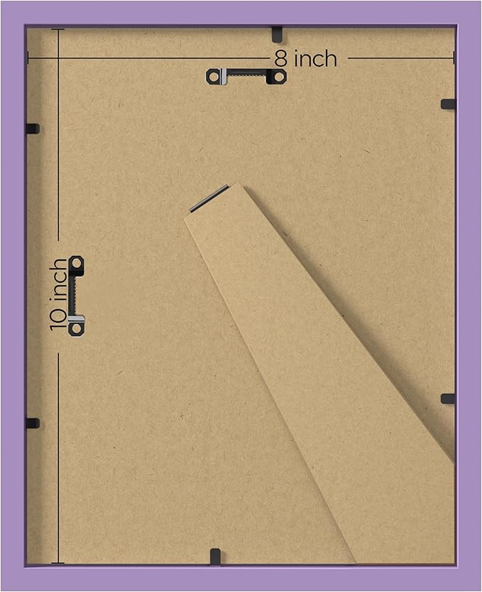eletecpro 8x10 Picture Frames Set of 10, Picture Frame Collage Wall Decor Display 5x7 Photo With Mat or 8x10 without Mat, Home Decor Gallery Frame for Table Top or Wall Mounting, Purple