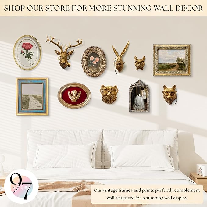 97 Decor Oval Vintage Wall Sculptures For Living Room - Handcrafted 3d Peony Floral Wall Art For Home Bedroom Decorations, Modern Sculpture Flower Art For Tabletop And Walls Hanging
