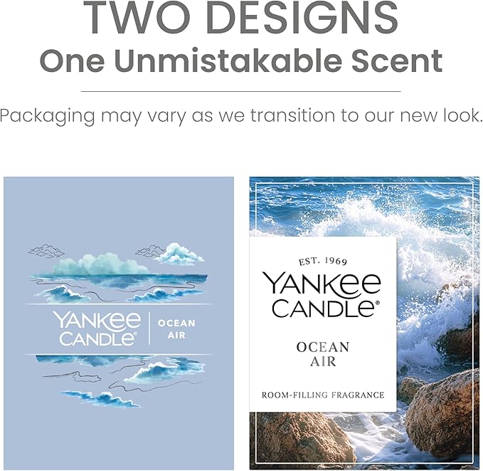 Yankee Candle Medium Pillar Scented Candle with up to 115 Hour Burn Time, Premium Plant Wax Blend for Consistent Burn, 14.25 oz Pillar Candle with Room Filling Fragrance, Ocean Air