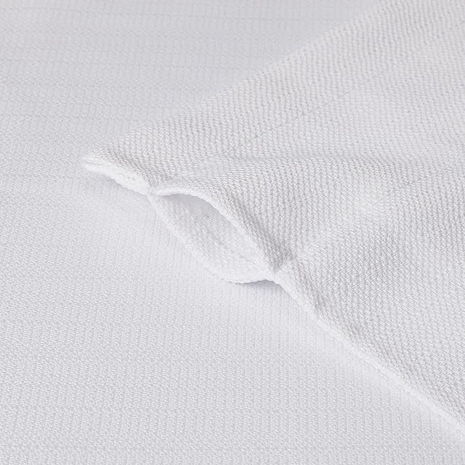 Chyhomenyc White Curtains 84 Inch Length 2 Panels Set, Faux Linen Textured Semi Light Filtering Soft Airy Farmhouse Window Curtain Drapes for Living Room Bedroom, 50Wx84L