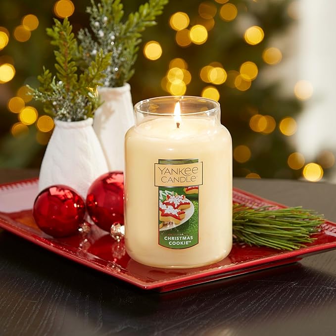 Yankee Candle Christmas Cookie Scented Classic 22oz Large Jar Single Wick Candle Over 110 Hours of Burn Time