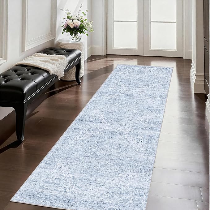 Washable Runner Rugs for Hallway 2x6 Rug Runners,Boho Vintage Kitchen Runner Rugs,Ultra-Thin Entryway Runner,Non-Slip Backing Carpet for Hallways,Bedroom,Bathroom,Laundry Room