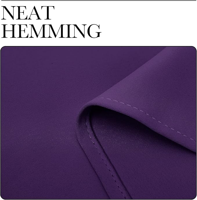 NICETOWN Triple Weave Home Decoration Thermal Insulated Solid Ring Top Blackout Curtains/Drapes for Bedroom(Set of 2, 42 x 63 Inch, Royal Purple)