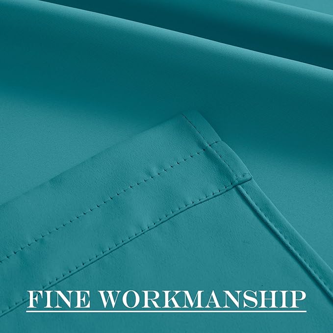 NICETOWN Blackout Rod Pockets Window Curtain Back Door Side Panels for Privacy - 42W x 80L Window Treatment Curtains Drapery for French Door, 1 Panel, Peacock Teal