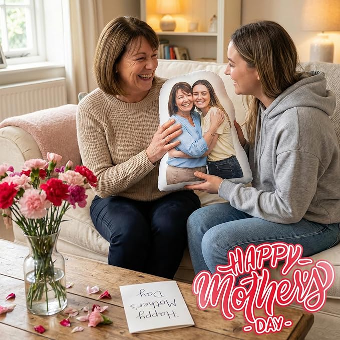 Mothers Day Personalized Pillows Women/Men Gifts - Custom Photo Gifts for Friends, Birthday for Women Family Keepsake Pillow