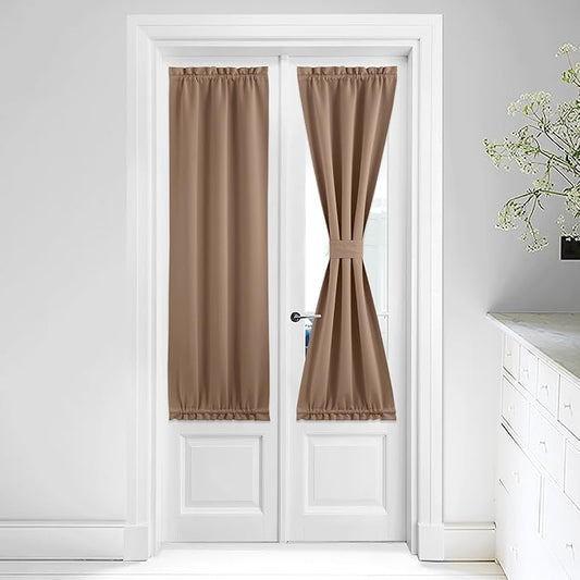 NICETOWN Sidelight Curtains for Front Door Blackout Thermal Insulated Window Drapes for Living Room, Kitchen Back Door Short Drapes for Privacy, 1 Panel,254W by 64L Inches, Cappuccino