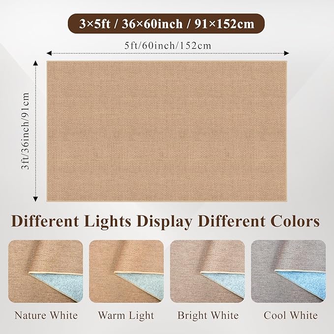 3x5 No Shed Jute Rug: Machine Washable Non Slip Rugs for Entryway Front Porch Kitchen - Door Mat Area Rug Farmhouse Neutral Non Shedding - Carpet for Bedroom Living Room (Beige,3x5)