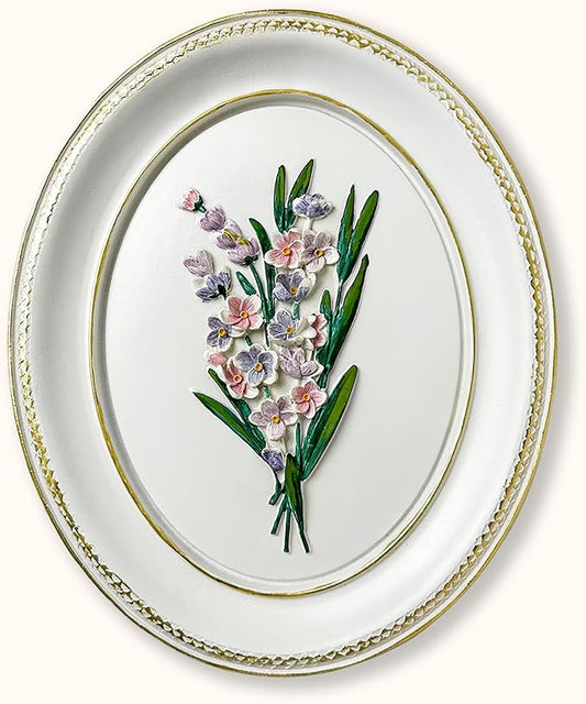97 Decor White Vintage Wall Sculpture Decor - 3d Floral Wall Art, Unique Hancrafted Flower Sculptures, Elegant Gallery Art For Home Bedroom Kitchen Decorations