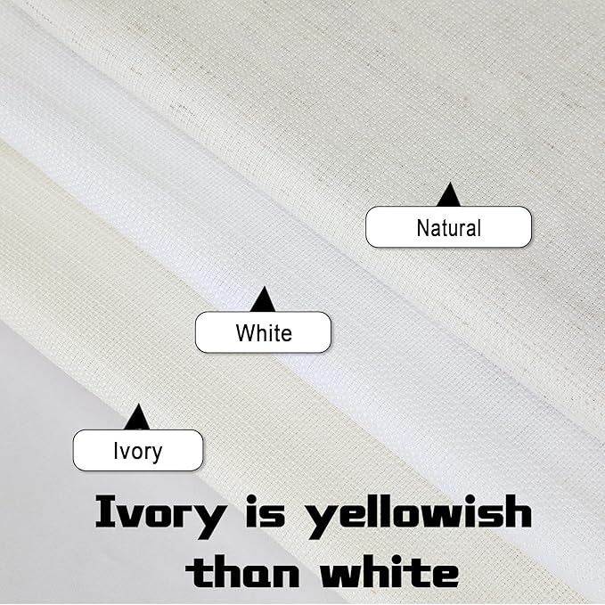 Chyhomenyc Short Curtains 36 Inch Length, Faux Linen Textured Small Kitchen Curtain, Light Filtering Yellowish Half Window Curtains for Basement Cabinet, Each 30x36 Inch, Cream???prev. Ivory???