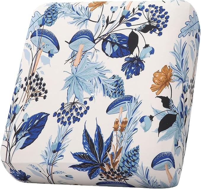 hyha Printed Couch Cushion Covers, Floral Sofa Covers Washable for Cushion Couch, Stretch Pattern Outdoor Cushion Covers for Patio Furniture with Elastic Bottom(Small, Mushroom Flowers)