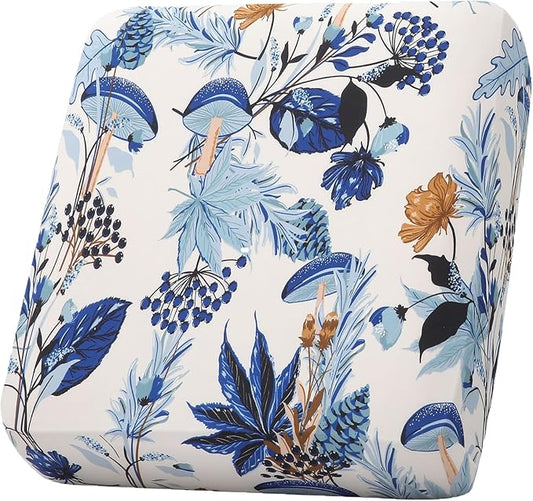 hyha Printed Couch Cushion Covers, Floral Sofa Covers Washable for Cushion Couch, Stretch Pattern Outdoor Cushion Covers for Patio Furniture with Elastic Bottom(Small, Mushroom Flowers)