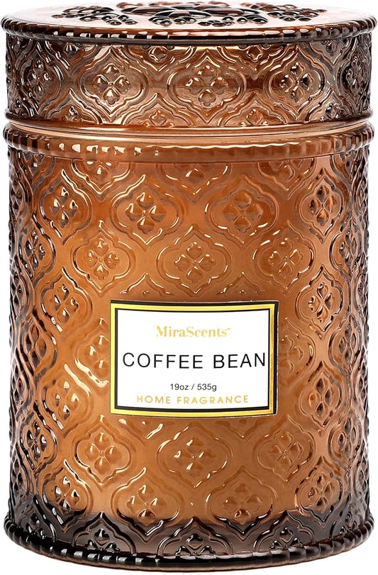 Coffee Scented Candles, Christmas Winter Candle Gifts for Women Large Natural Soy Candle, 88 Hours Burning Time, Decorative Candles in Glass, 19oz
