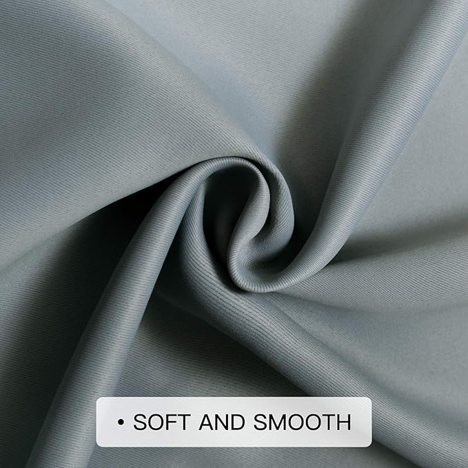 COSVIYA Blackout Curtains & Drapes Ombre Grey Room Darkening Curtains for Bedroom, Gradient Grommet Light Blocking Insulated Thermal Small Window Curtains for Living Room,2 Panels,52x54 inches