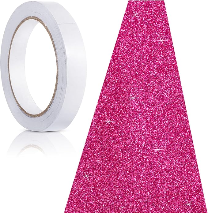 Tatuo Carpet Runner 2.46 x 30 ft Runway Rug 55 GSM Thickness with Carpet Tape for Prom Graduation Wedding Outdoor Indoor Hallway Movie Party Decoration Rug(2.46 x 30 Feet,Glitter Rose Red)