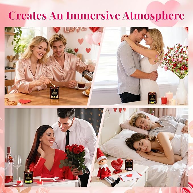 Amber Patchouli Candles, Amber Patchouli Scented Candle, Mother's Day Candle Gifts for Women, Soy Candles for Home Scented, 7oz 50 Hours Burn, Home Décor