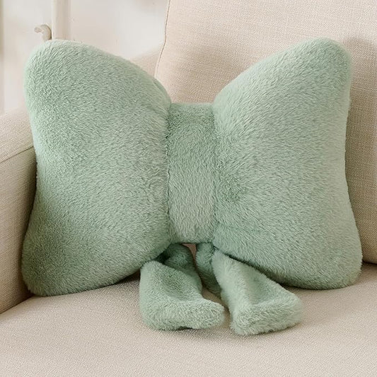 XIAIJIA Bowknot Throw Pillows Bow Decorative Pillow Aesthetic Home Decor Knot Plush Pillows Soft Seat Cushions Cute Throw Pillow for Couch Bow Room Decor
