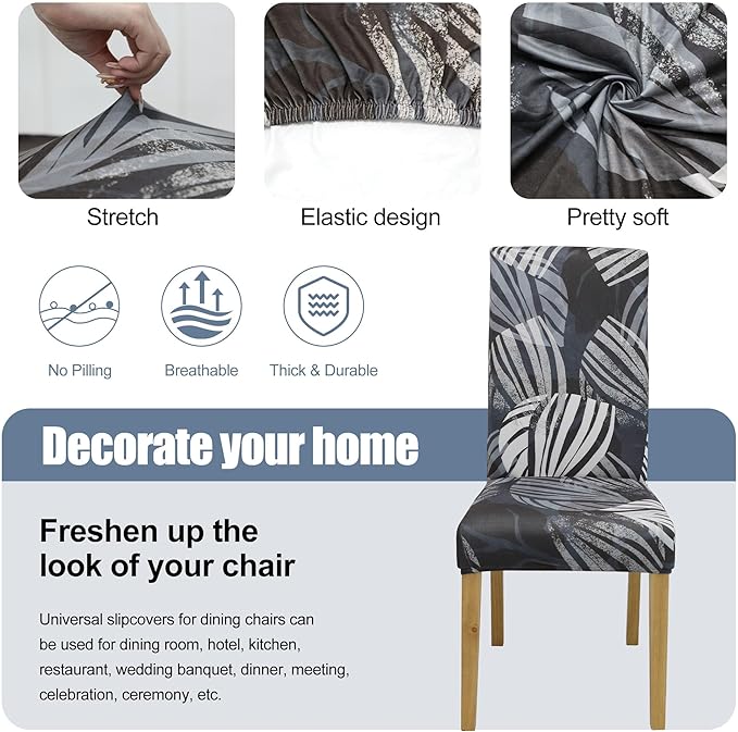 BIETYONE Chair Covers,Dining Room Chair Covers Set of 2,Stretch Kitchen Chair Cover,Washable Dining Chair Cover,Parsons Chair Slipcovers Protective,for Home,Restaurant,Banquet