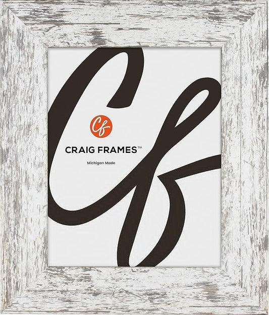 Craig Frames American Barn, 19x34 Picture Frame, Faux Barnwood, White