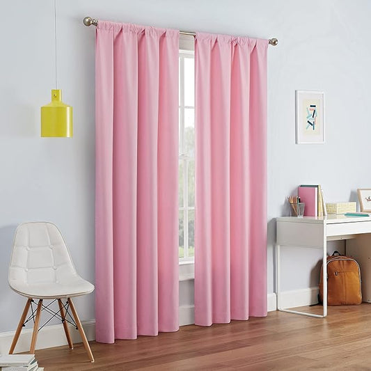 ECLIPSE Kendall Modern Blackout Thermal Rod Pocket Window Curtain for Bedroom or Living Room (1 Panel), 42 X 54, Bouquet