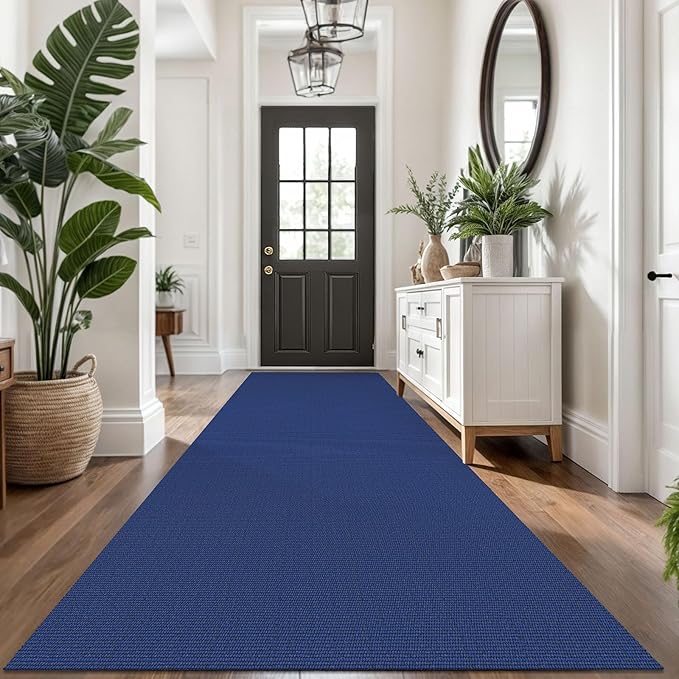 KOZYFLY Washable Runner Rug 3x14 ft Hallway Kitchen Runner Rugs with Rubber Backing Bobo Non Slip Entryway Runner Indoor, Long Carpet Runners for Hall Kitchen Entryway, Royal Blue