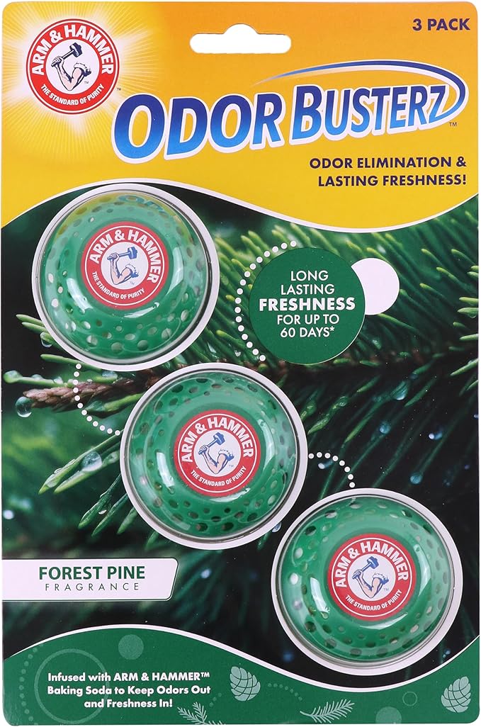 Arm & Hammer OdorBusterz?? Odor Eliminator Balls, Forest Pine, 3 Count ?€? Baking Soda Odor Control for Closets, Drawers, Hampers & Small Spaces