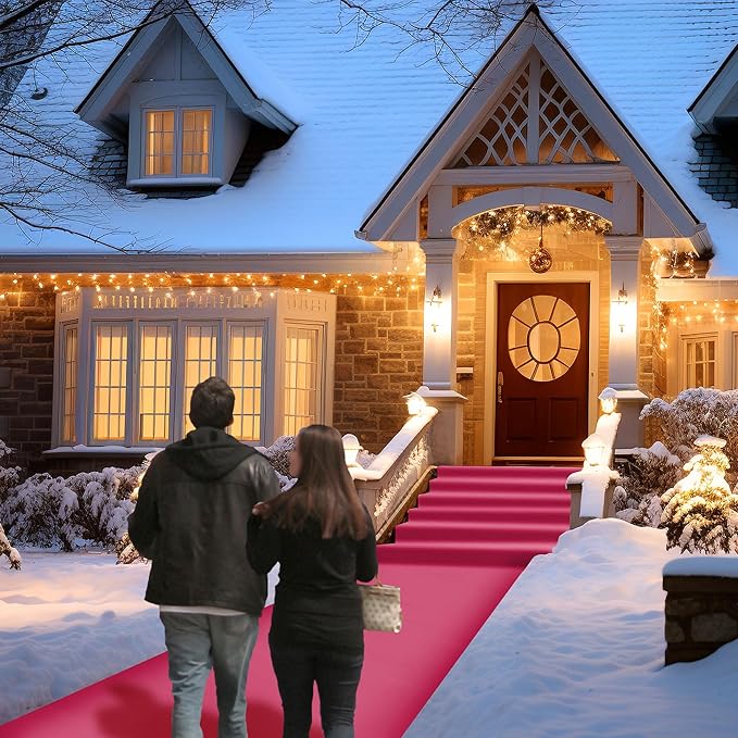 Pink Carpet Runner for Party,140GSM 2.62FTx15FT Carpet Party Decorations,Pink Runway Rug for Prom Felt Non-Woven Fabric,Runner for Wedding Ceremony