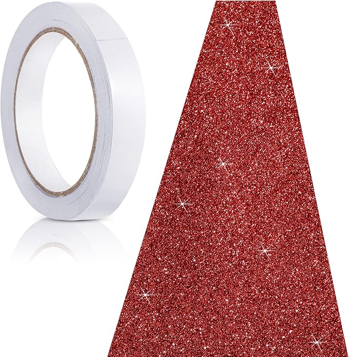 Tatuo Carpet Runner 2.46 x 30 ft Runway Rug 55 GSM Thickness with Carpet Tape for Prom Graduation Wedding Outdoor Indoor Hallway Movie Party Decoration Rug(2.46 x 30 Feet,Glitter Red)