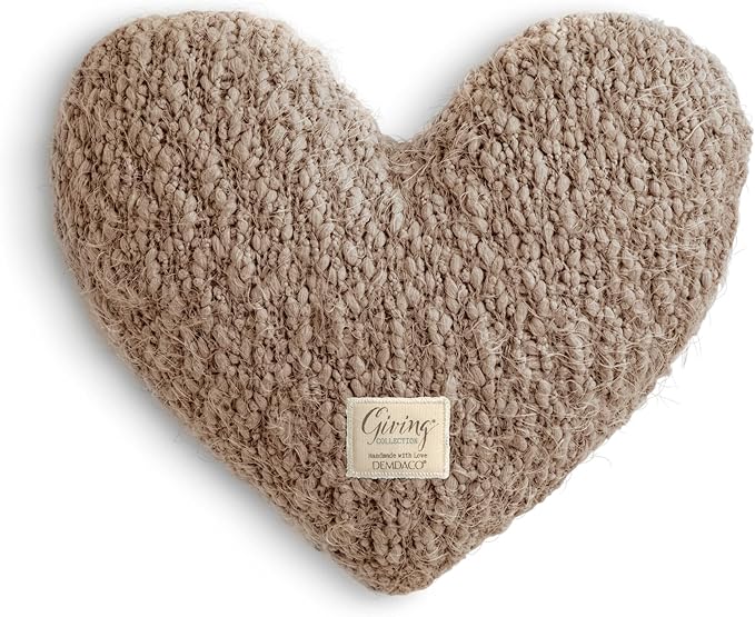 DEMDACO Giving Collection Pink Weighted Giving Heart - Weighted Heart Pillow for Bedding - Decorative Throw Pillow - Meaningful Gift Idea - Handmade - Luxurious, Soft & Cozy - 1.85 lbs