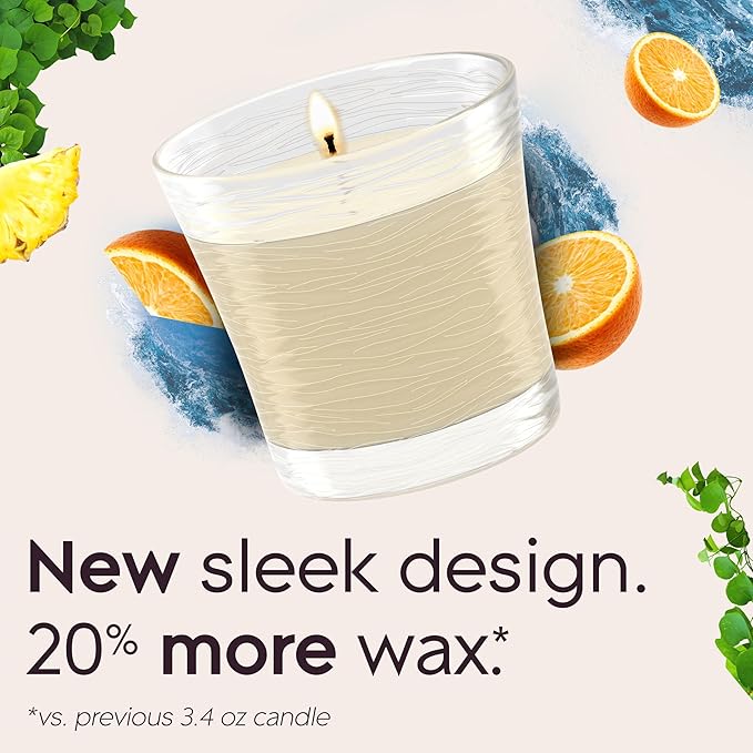 Glade 1-Wick Scented Candle Jar, Coastal Sunshine Citrus, Air Freshener Infused with Essential Oils, 4.08 Oz, 2 Count