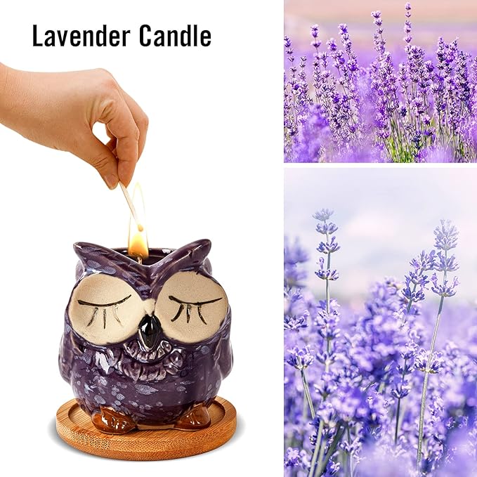 Scented Candles - Lavender Candle Gift Set for Women, Birthday Presents with Marbling Gift Box