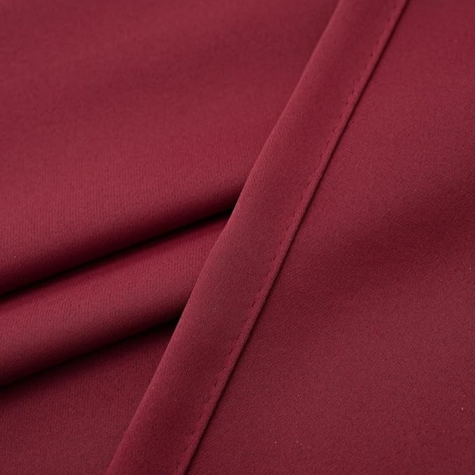 Pickluc Blackout Kitchen Curtain 24 Inches Long, Rod Pocket Cafe Tier Curtains for Small Window Treatment in Living Room, Basement, RVs, Cabinets, 2 Panels, W24 X L24 Inch, Burgundy Red
