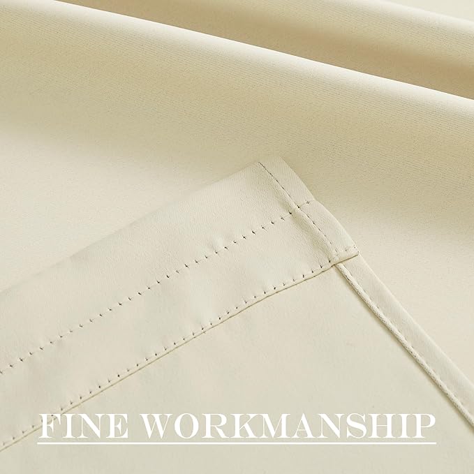 NICETOWN Blackout Door Curtain – Thermal Insulated Blackout Window Cover for French & Front Doors with Adjustable Tieback, Room Darkening Shade for Privacy, Light Beige, W30 x L50, 1 Panel