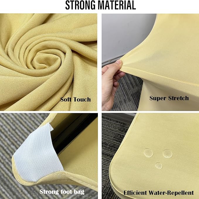 40PCS Stretch Spandex Folding Waterproof Chair Covers,Universal Fitted Chair Cover Protector for Wedding Party Banquet Holidays Celebration Decoration(Champagne)