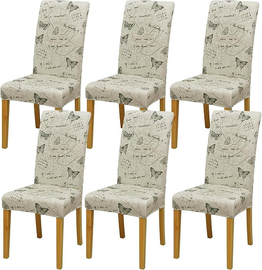 BIETYONE Chair Covers,Dining Room Chair Covers Set of 6,Stretch Kitchen Chair Cover,Washable Dining Chair Cover,Parsons Chair Slipcovers Protective,for Home,Restaurant,Banquet