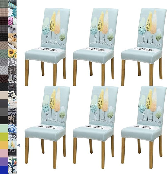 BIETYONE Chair Covers,Dining Room Chair Covers Set of 6,Stretch Kitchen Chair Cover,Washable Dining Chair Cover,Parsons Chair Slipcovers Protective,for Home,Restaurant,Banquet