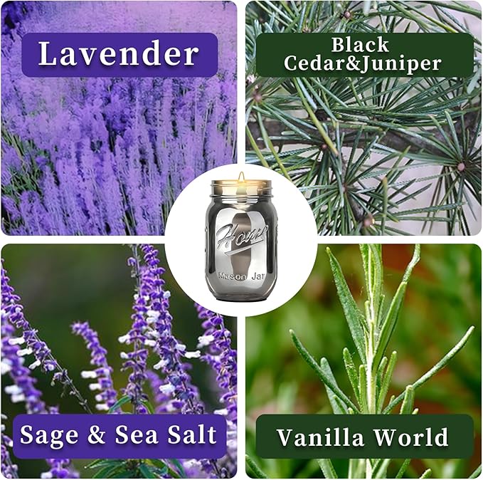 Scented Candle Smoke Gray Sands Scented, Classic 22oz Large Jar Single Wick Candle, Over 110 Hours of Burn Time, Perfect for Creating Relaxing Atmosphere (Black Cedar and Juniper)