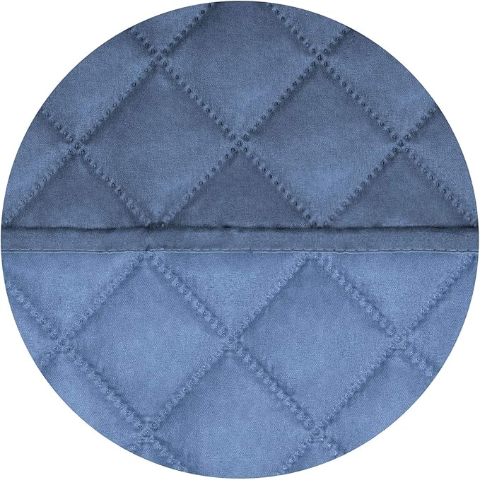 PureFit Reversible Quilted Sofa Cover, Water Resistant Slipcover Furniture Protector, Washable Couch Cover with Non Slip and Elastic Straps for Kids, Dogs, Pets (XX Large, Dark Blue/Light Blue)