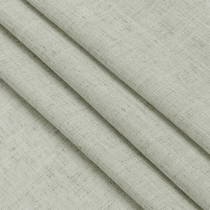 Sage Green Linen Blend Drapes 84 Inch Length 2 Panels Set Back Tab Rod Pocket Semi Sheer Textured Light Green Vertical Curtains Boho Farmhouse Decor Spring Curtains for Living Room Bedroom 40x84