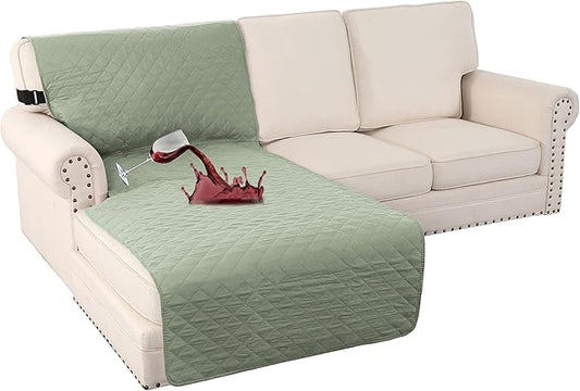 Turquoize 100% Waterproof Chaise Sofa Cover, Sage, 70 inch
