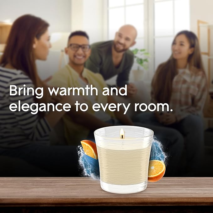 Glade 1-Wick Scented Candle Jar, Coastal Sunshine Citrus, Air Freshener Infused with Essential Oils, 4.08 Oz, 2 Count