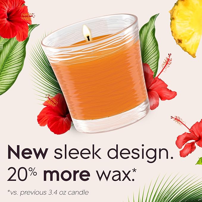 Glade 1-Wick Scented Candle Jar, Hawaiian Breeze, Air Freshener Infused with Essential Oils, 4.08 Oz, 2 Count