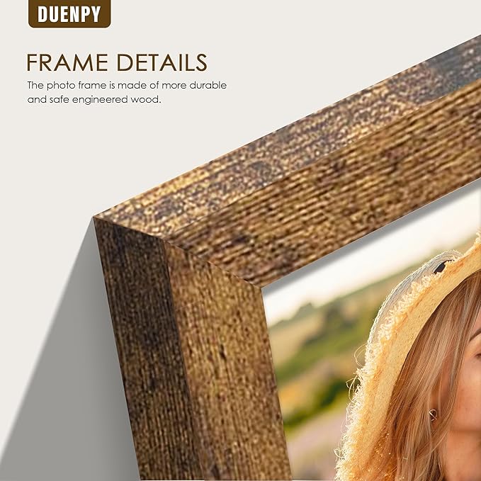 5 Folding 4x6 Picture Frame Horizontal Engineered Wood Accordion Photo Frame with Plexiglass Tabletop Bookshelf Display Brown
