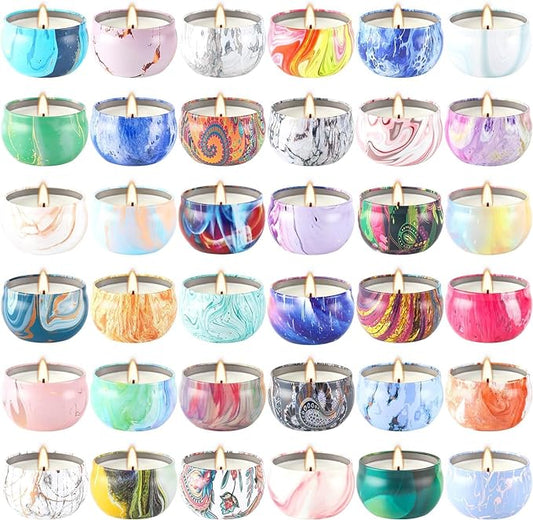 36 Pack Scented Candles,Soy Wax Travel Tin Jar Candles,Aromatherapy Candles for Home 2.5 OZ Scented Candles for Mom for Christmas Candles, Birthday, Thanksgiving, Mother's Day,Valentine'sDay