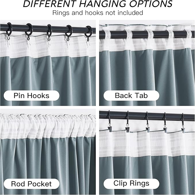 RYB HOME Stone Blue Velvet Curtains 84 inches with Hook Belt, Soft Fabric Room Darkening Thermal Insulated Luxurious Home Decor Curtains for Living Room Bedroom, W 42" x L 84", 2 Panels Set
